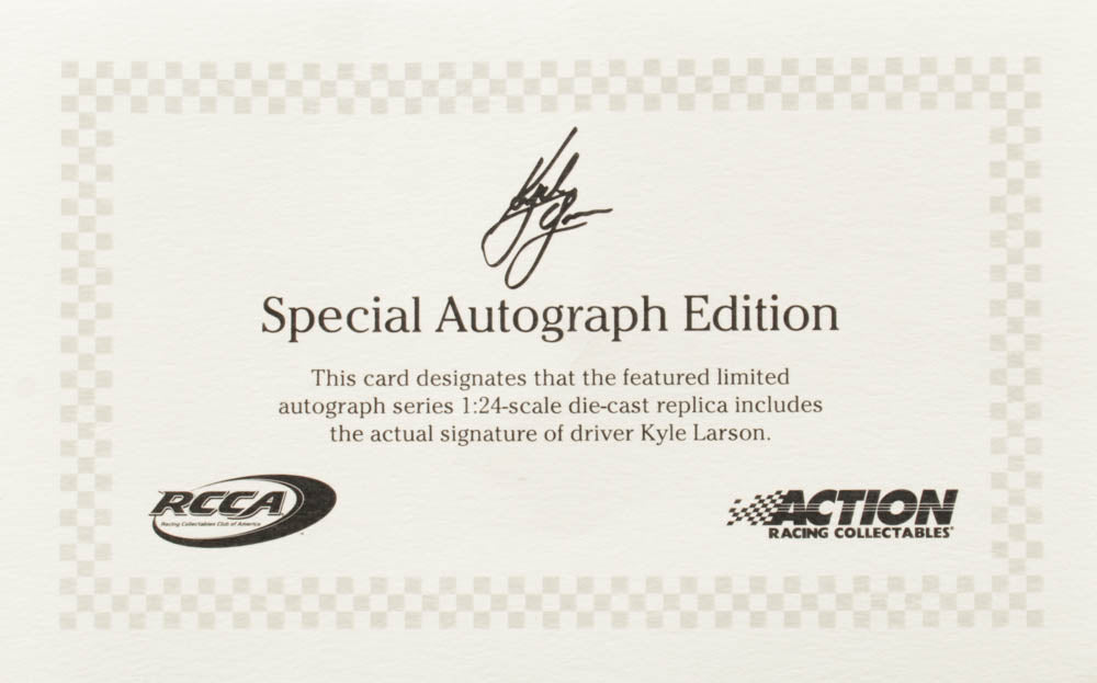Kyle Larson 2018 First Data Liquid Color Autographed Diecast
