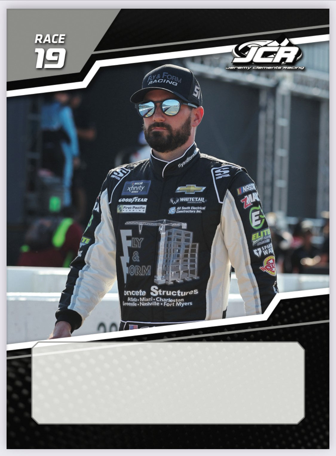 Jeremy Clements signed limited edition trading card, Race 19