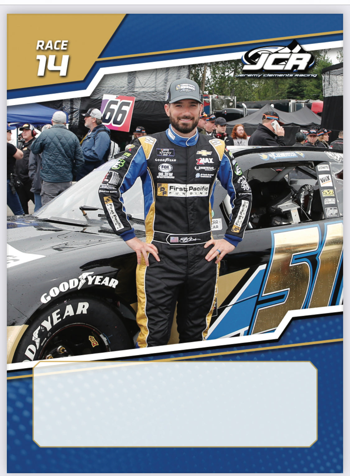 Jeremy Clements signed limited edition trading card, Race 14