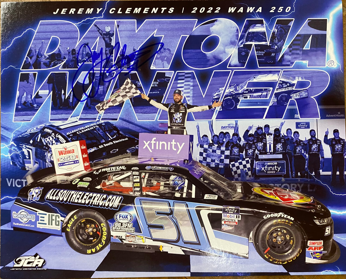 Signed Jeremy Clements Daytona Winner Hero Card