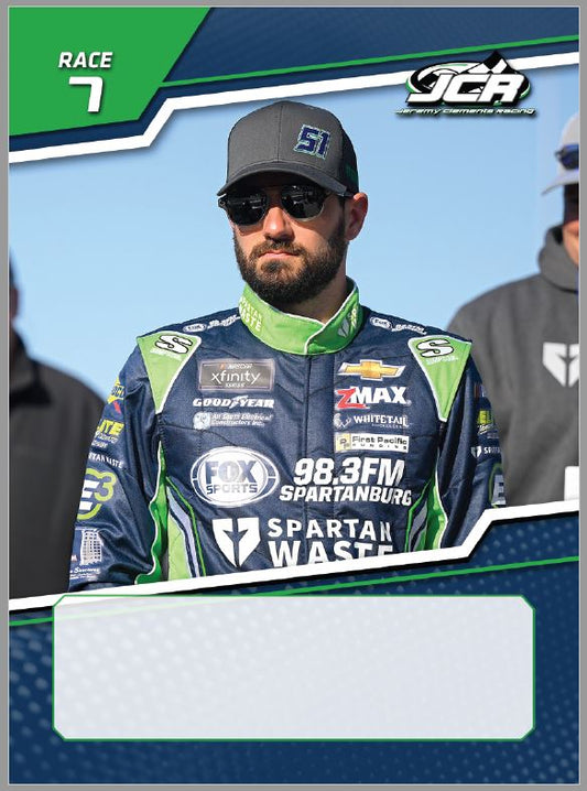 Jeremy Clements signed limited edition trading card, Race 7