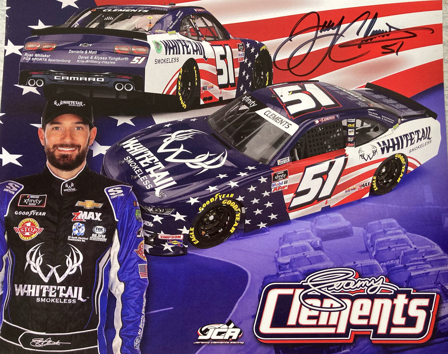 AUTOGRAPHED Jeremy Clements NASCAR Hero Card