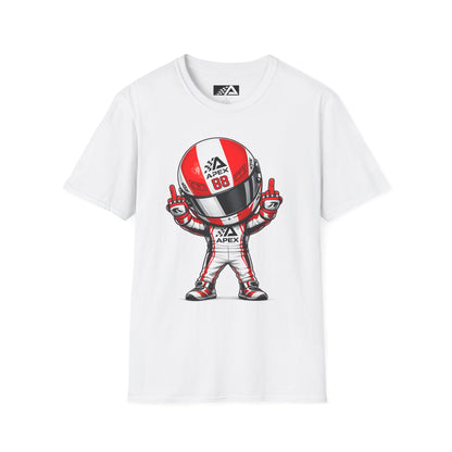 Racing Driver Helmet Cartoon T-Shirt — Cute Apex 88 Motorsports Tee