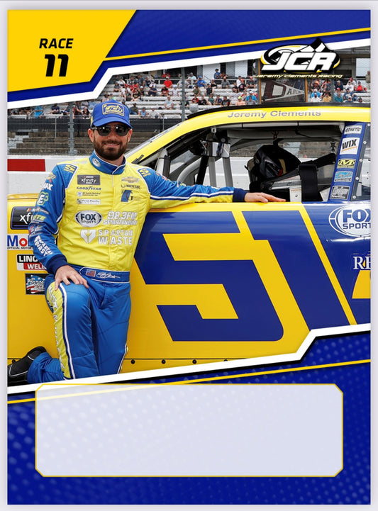 Jeremy Clements signed limited edition trading card, Race 11