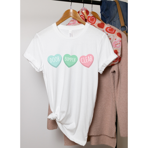Door Bumper Clear Candy Hearts Shirt | Tailgate By Abby