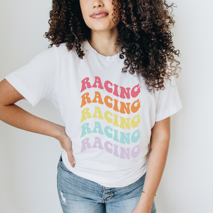 Racing Wavy Rainbow Shirt | Tailgate By Abby