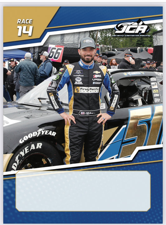 Jeremy Clements signed limited edition trading card, Race 14