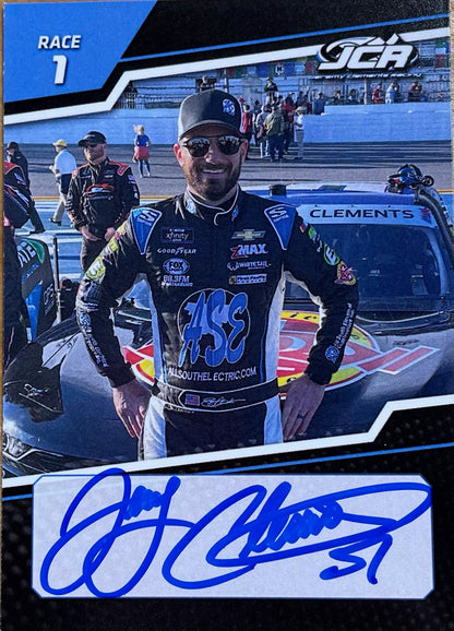 Jeremy Clements signed limited edition trading cards, races 1-5